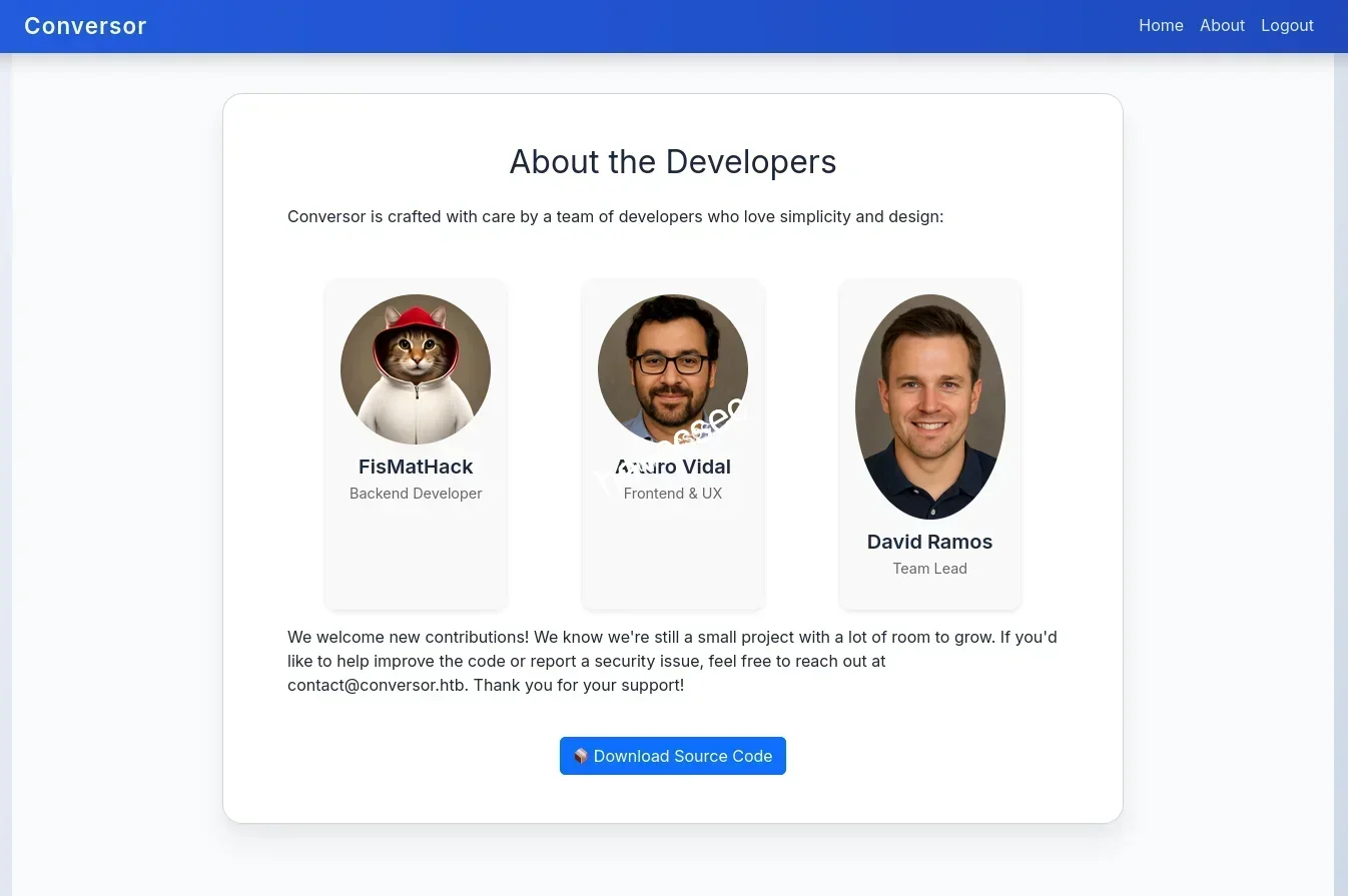 Conversor Website Dashboard About