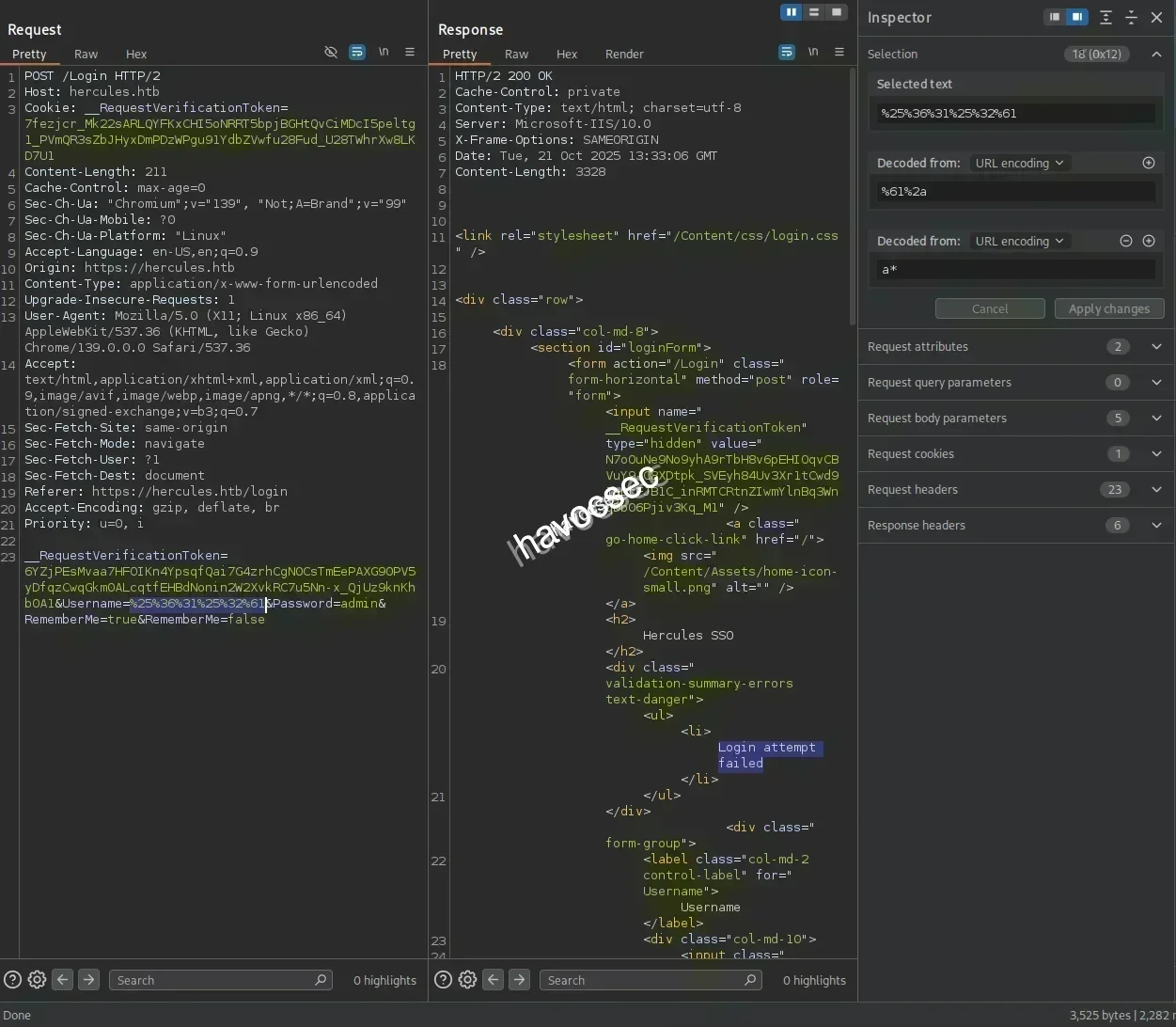 Hercules Website Login Burpsuite Valid