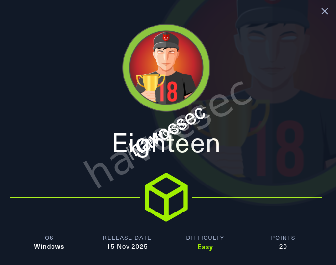 Eighteen — HTB S9  machine Writeup