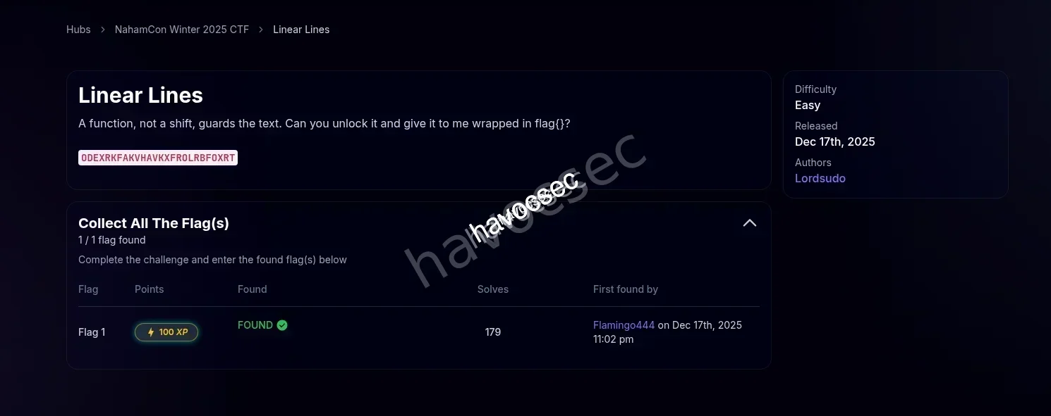 linear lines question