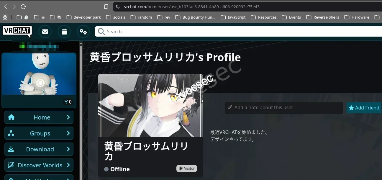 vrchat account